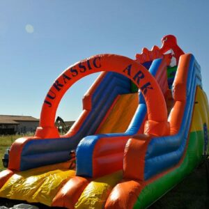 toboggan dinosaure gonflable